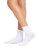 Women's Fine Cotton Rich Quarter Crew Socks -Pack 3- Lettuce Frill Welt-Monochrome