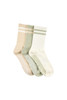 Women's Cotton Crew Pilates Socks 3 Pack - Botanic Neutral Gift Box