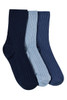 Women's High % Cotton Socks - Pack 3- Deep Sea Blues