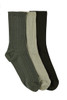 Women's High % Cotton Socks - Pack 3- Leafline Greens