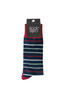 Men's Fine Cotton Fashion Socks - Burgundy Stripes