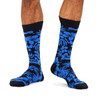 Men's Fine Cotton Fun Crew Socks - Hibiscus