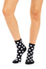 Women's Fine Cotton Quarter Crew Socks with Fluffy Dots