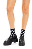 Women's Fine Cotton Quarter Crew Socks with Fluffy Dots