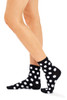 Women's Fine Cotton Quarter Crew Socks with Fluffy Dots