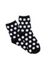 Women's Fine Cotton Quarter Crew Socks with Fluffy Dots