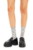 Women's Fine Cotton Half Crew Socks - Paisley