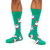 Men's Fine Cotton Fun Crew Socks - Surfing Santa