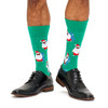 Men's Fine Cotton Fun Crew Socks - Surfing Santa