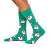 Men's Fine Cotton Fun Crew Socks - Surfing Santa