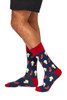 Men’s Fine Cotton Fun Crew Socks - Beer and Sausages