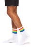 Men’s Cotton Half Crew Sport Socks – White- Pride