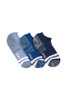 Kid's Bamboo Low Cut Action Socks with Arch Support- 3 Pack - Assorted Blues (Buy any 4 packs, only pay for 3 Family Bundle)
