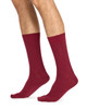 Men's Cotton Rich Crew Dress Socks- 3 Pack - 2x2 Rib- Biscuit, Olive & Wine
