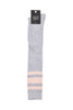 Women's Fine Cotton Over the Knee Socks- Grey Marle Stripe