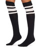 Women's Fine Cotton Over the Knee Socks- Black Stripe (Buy any 3 pairs, only pay for 2)