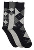 Men's Cotton Rich Dress Crew Socks- 3 Pack- Argyle- Black