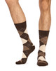 Men's Cotton Rich Dress Crew Socks- 3 Pack- Argyle- Chocolate