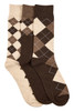 Men's Cotton Rich Dress Crew Socks- 3 Pack- Argyle- Chocolate