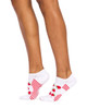 Women’s Aromatherapy™ Cotton No-show Socks with Massaging Soles - Energizing Raspberry- White