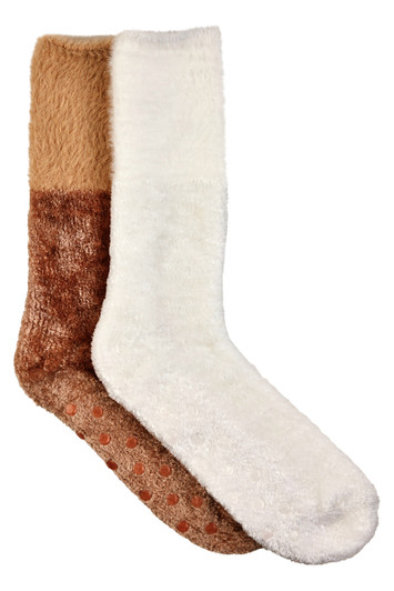 Women's Cosy Crew Socks- 2 Pack - Cream