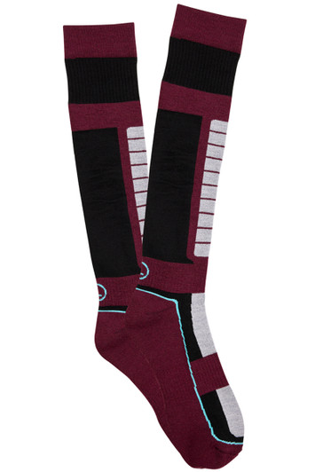 Merino Snowboard & Ski- Burgundy Melange