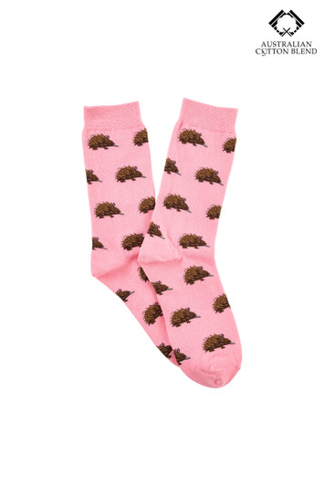 Women's Australian Cotton Rich Crew Socks - Echidna