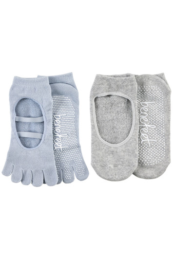 Mary Jane Toe Grip socks - Pack 2- Cushion Sole -Storm Blue