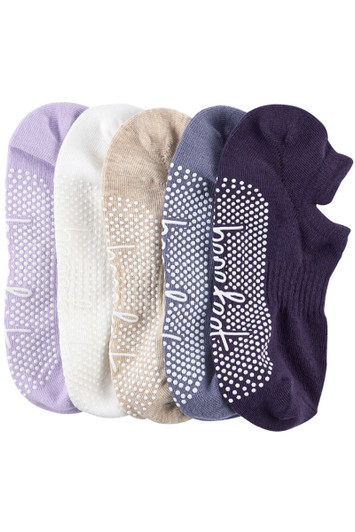 Cotton Grip Socks - 5 Pack- Lightweight - Misty Lilac