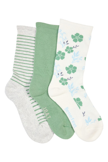 Women's Top to Toe Comfort - Cushion Sole Socks - 3 Pack- Winter Green
