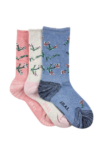 Kids Floral Crew Socks (3-Pack)