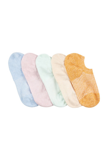 Women's Cotton No Show Socks 5 Pack - Twisted Rib