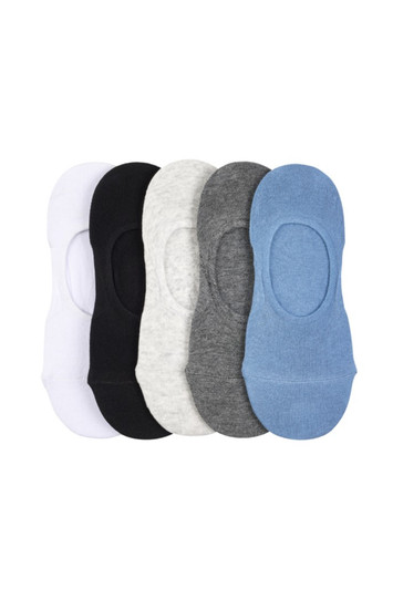 Men’s Fine Cotton No-Show Conceal Socks - 5 Pack