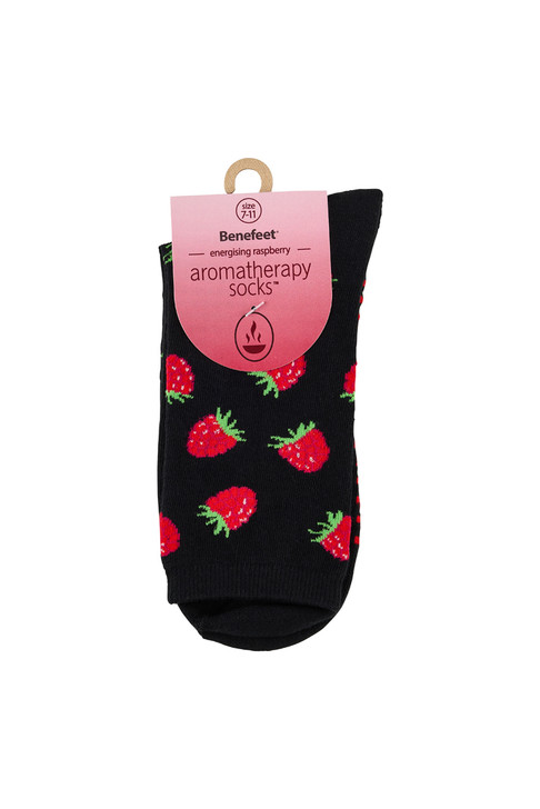 Men’s Aromatherapy™ Cotton Half Crew Socks with Massaging Soles - Energising Raspberry