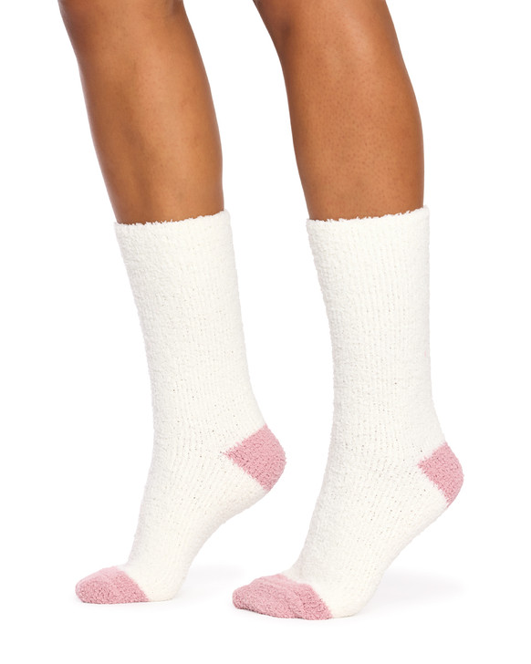 Women's Fluffy Crew Sleep Socks -2 Pack - Argyle