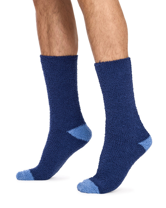 Men's Fluffy Crew Home Socks - 2 Pack - Argyle