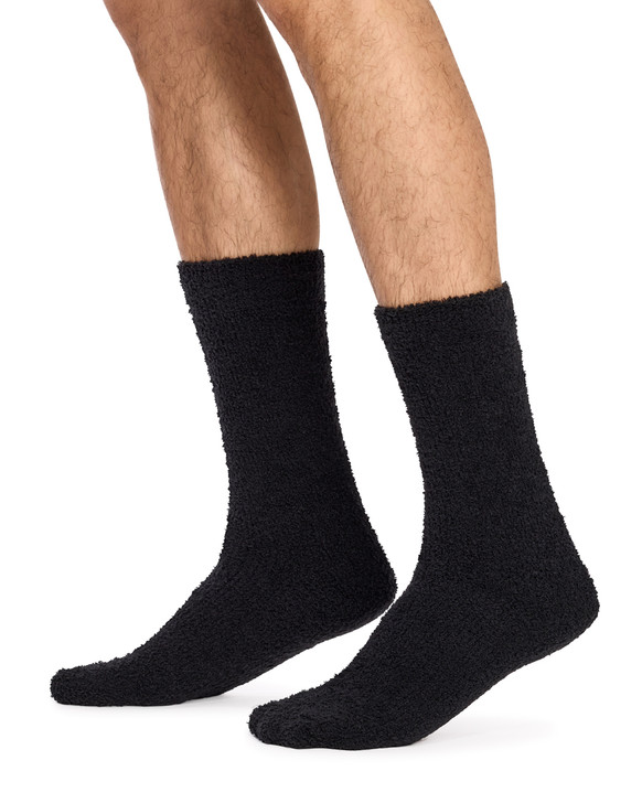 Men's Fluffy Crew Home Socks - 2 Pack - Plaid