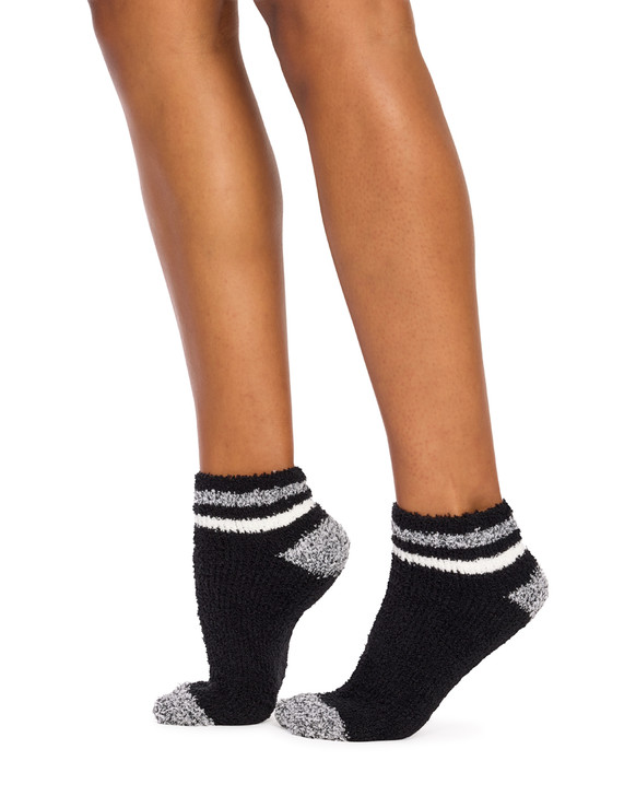 Women's Fluffy Low Cut Sleep socks - 2 Pack - Snow Leopard