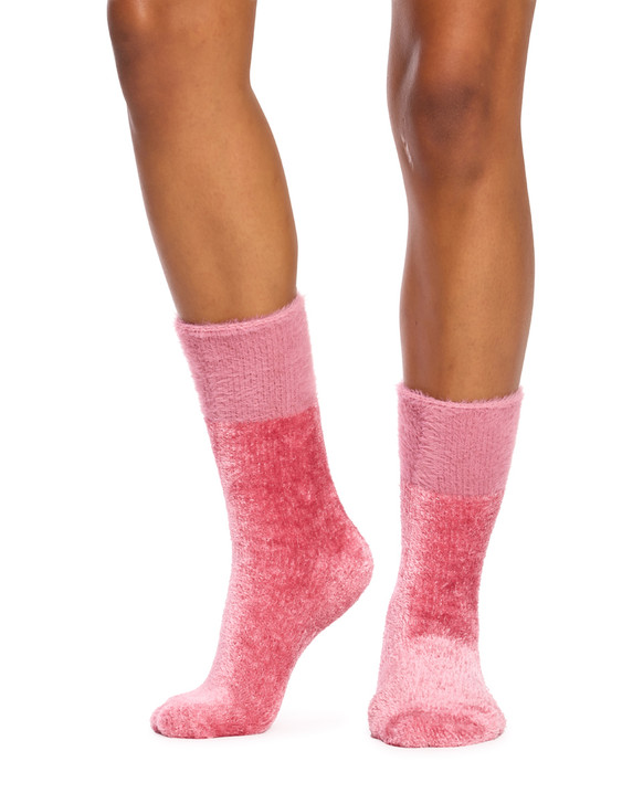 Women's Fluffy Chenille Socks- 2 Pack - Pink