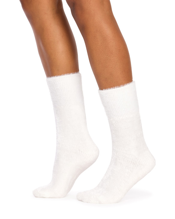 Women's Cosy Crew Socks- 2 Pack - Cream