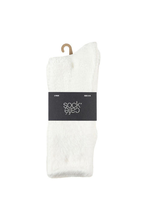 Women's Cosy Crew Socks- 2 Pack - Cream