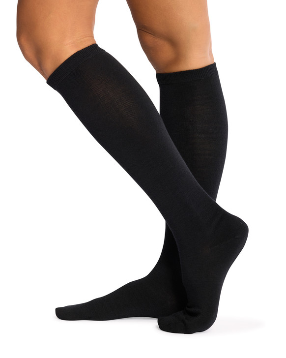 Women's Merino Wool Blend Knee High Fashion Socks - Smooth Knit