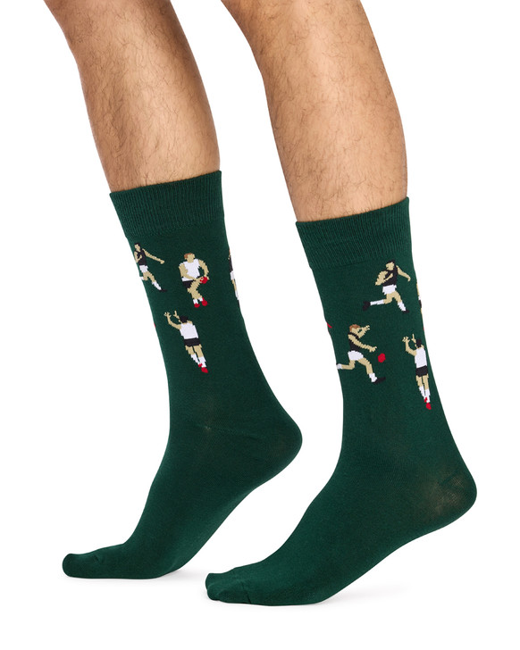 Men's Cotton Rich Crew Socks- Aussie Rules Football
