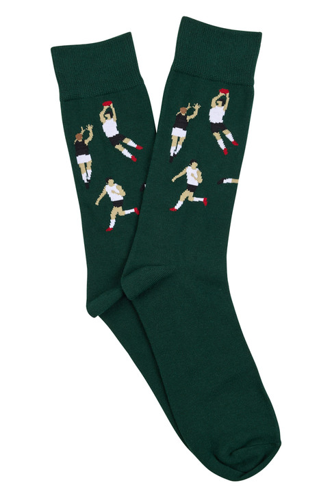 Men's Cotton Rich Crew Socks- Aussie Rules Football