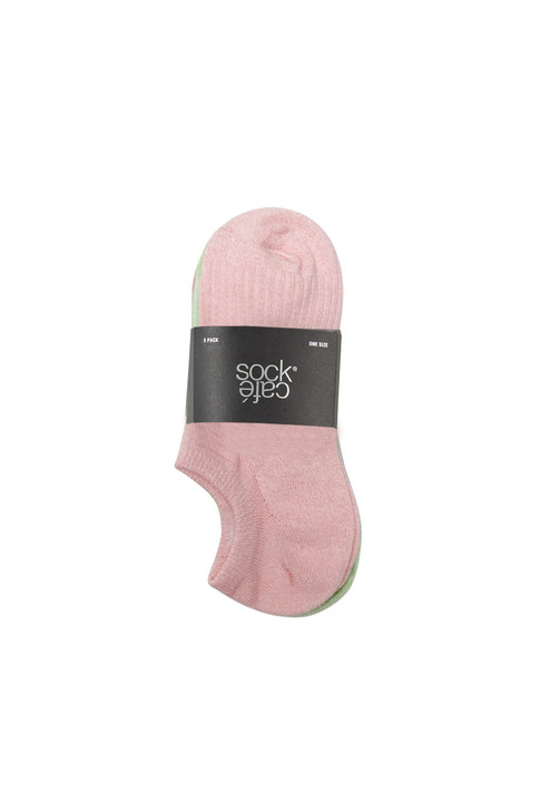 Women's Cotton No Show Socks 5 Pack - Bright Twisted Rib