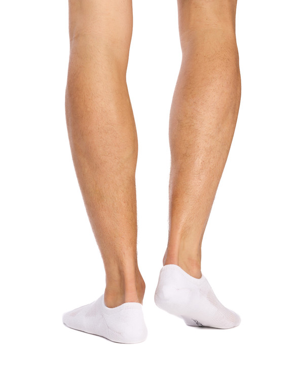 Men's Combed Cotton No-Show Cushioned Sole Socks- 4 Pack - White