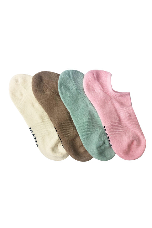 Women's Combed Cotton No-Show Cushioned Sole Socks - 4 Pack- Sage & Rose
