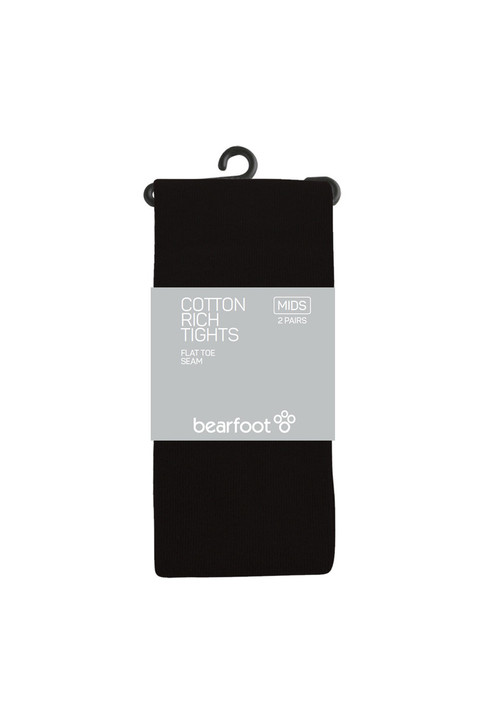 Cotton Rich Tights - 2 Pack- Black