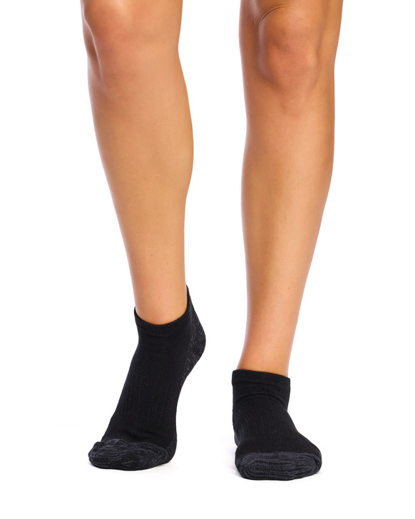 Women's Cotton Ankle Action Socks with Arch Support - 3 Pack- Black
