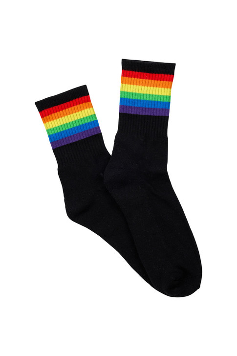 Women’s Half Crew Sport Socks – Black- Pride